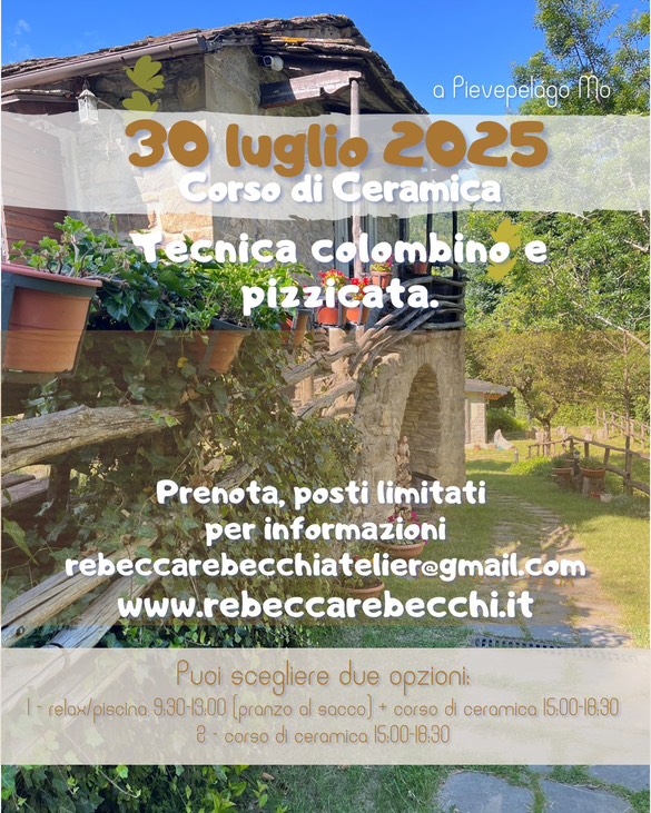 Corso di Ceramica by Rebecca Rebecchi dalle 15 alle 18 🗓